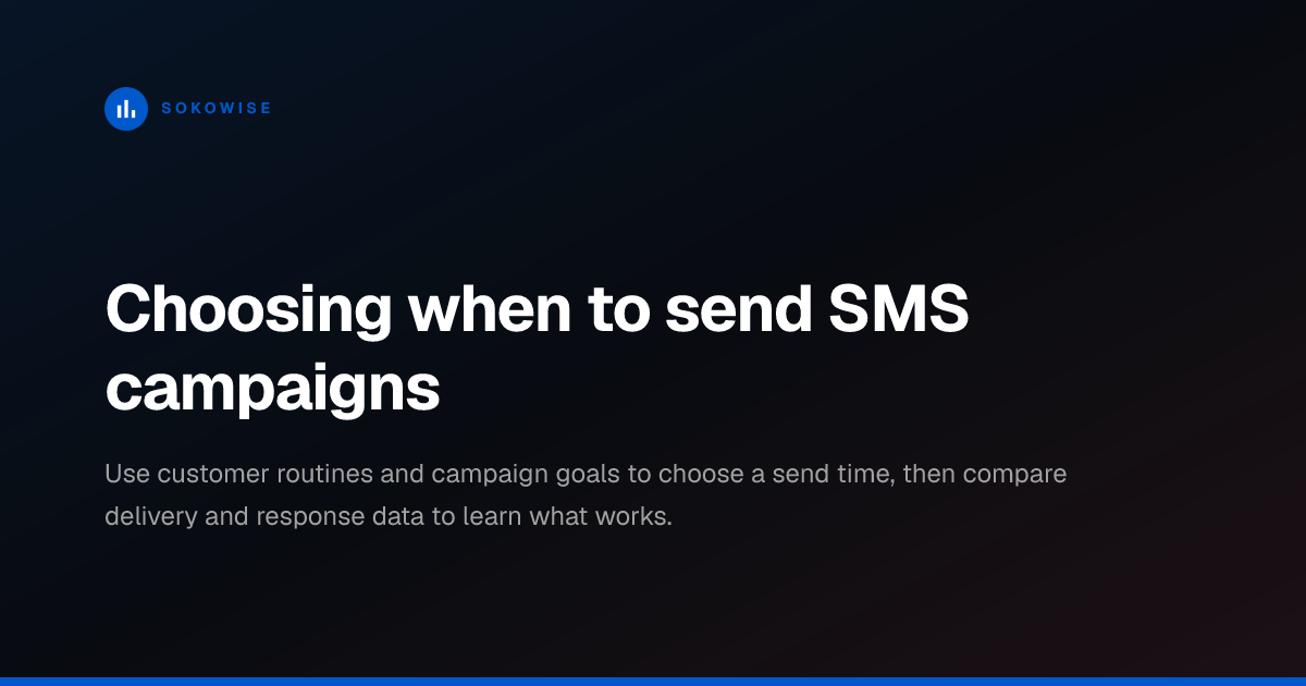 Choosing when to send SMS campaigns