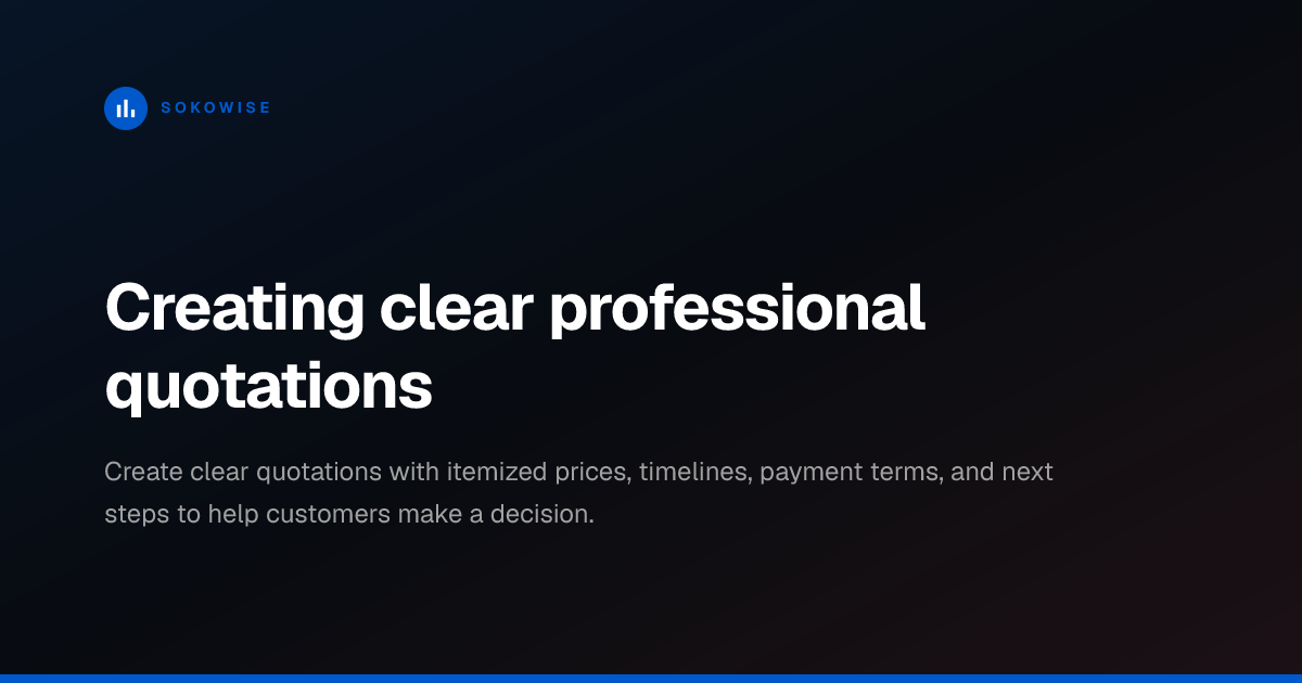 Creating clear professional quotations