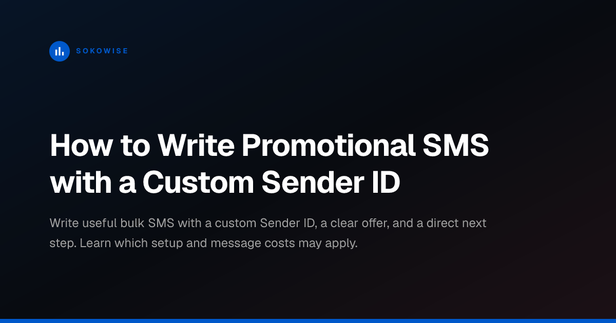 How to Write Promotional SMS with a Custom Sender ID