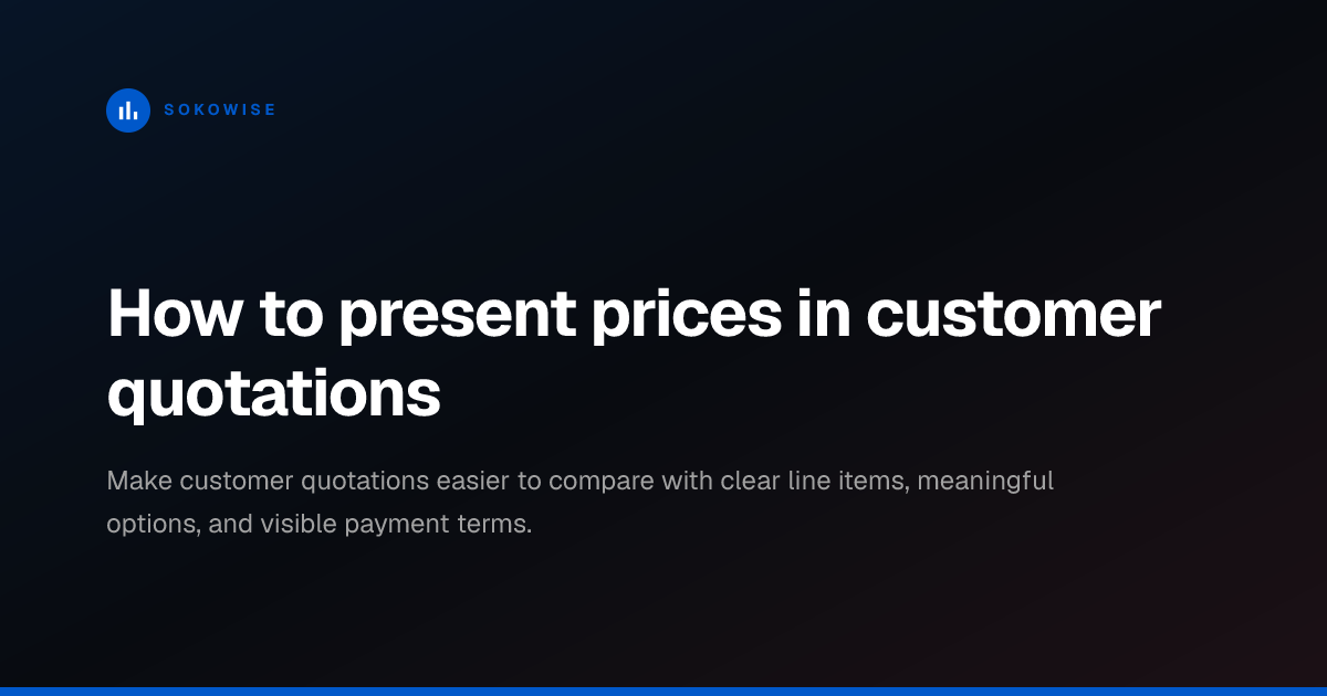 How to present prices in customer quotations