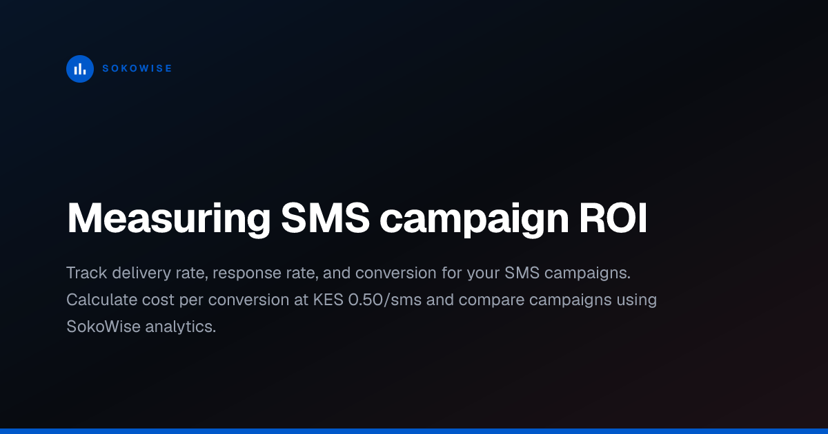 Measuring SMS campaign ROI