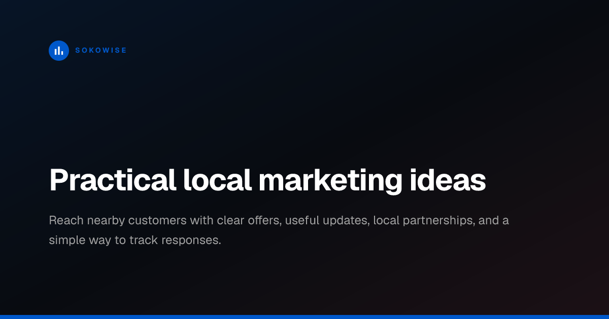 Practical local marketing ideas