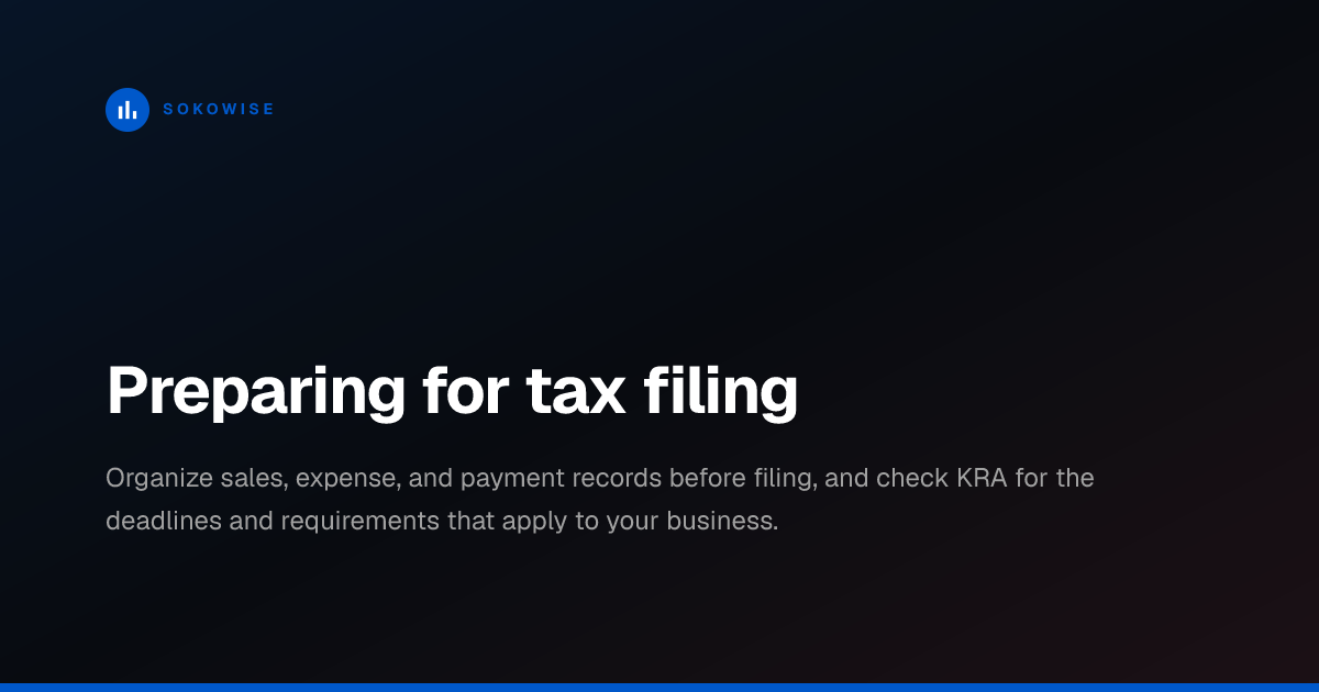 Preparing for tax filing