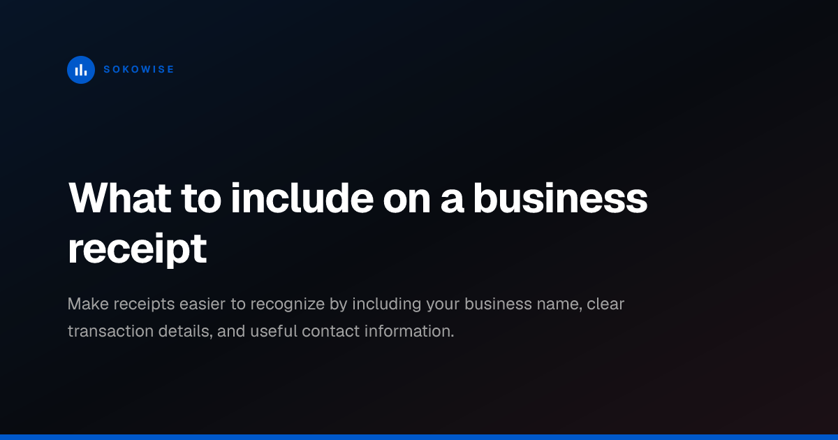 What to include on a business receipt